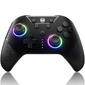 NYXI Hyperion Meteor Light Wireless Joy-pad with 8 Color LED for Switch/Switch OLED, Hyperion switch controller with RGB Lights, Programmable, 6-Axis Gyro, Turbo & Vibration