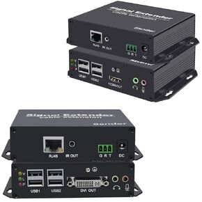 4K HDMI KVM USB Extender & 4K DVI USB KVM Extender Over Cat6 up to 120M(394ft)