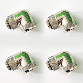 Barrow G1/4" to 14mm Multi-Link Fitting, 90 Degree Rotary, Gold, 4-Pack
