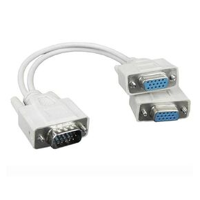 15Pin Male to 2 Svga Female Adapter Splitter Video Monitor Cable