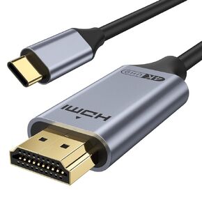 USB C to HDMI Cable 6.6FT 4K 60Hz, Gold-Plated High-Speed USB Type C to HDMI 2.0 Cord, Thunderbolt 3/4/5 Compatible for iPhone 16/15 Series, MacBook, iMac, iPad Pro, Galaxy S8 to S23, Surface