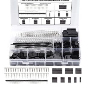 1450PCS Dupont Connector Kit - 2.54mm 1/2/3/4/5/6/8/10 Pin Housing Connector and Male/Female Crimp,40 pin Single Row PCB pin Header