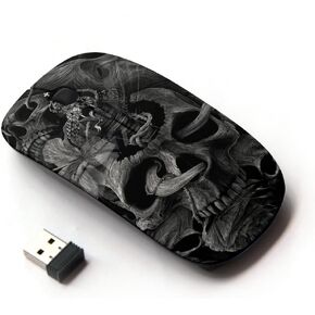 [ Optical 2.4G Wireless Mouse [ Skull Rock Roll Metal Ink Tattoo Black ]