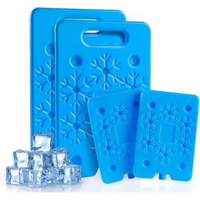 Lemonfilter Reusable Ice Packs for Lunch Boxes & Coolers, 4 Pack Slim & Long-Lasting Freezer Packs, Quick Freeze Space Saving Freezer Packs for Beach, Camping, Fishing, Picnics, Work, School