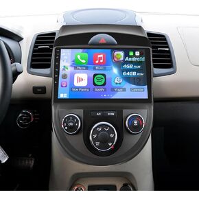 [4G+64G] Radio for Kia Soul 2010 2011 2012 2013 ، 9 بوصة شاشة تعمل باللمس Kia Soul Android Stereo ، Carplay Wireless/Android Auto/32 Eq Audio/1280 * 720 SWC/SWC/Bluetooth/WiFi