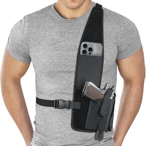 Kgewe الكتف الحافظة ، حافظة الصدر القابلة للتعديل تناسب Glock 17/19/23 ، 1911 ، Beretta 92FS ، SIG P320/P220 ، S&W M & P Shield - اليد اليمنى ، الوزن الخفيف ومريح للرجال والنساء
