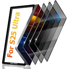 3 Pack Galaxy S25 Ultra Privacy Anti spy Screen Protector, ,9H Hardness Tempered Glass,Anti-Glare Anti-Scratch, Smooth and Responsive Absolute, No Bubbles,High Definition Clear,With Installation Frame