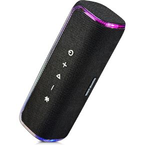 40W Portable Bluetooth Speaker, IPX7 Waterproof Wireless Outdoor Speaker, Tap-to-Play Drums Beats, 25-Hour Playtime, Bass Boosted, LED Lights, TWS Pairing for Beach, Pool, Gifts (Blue)