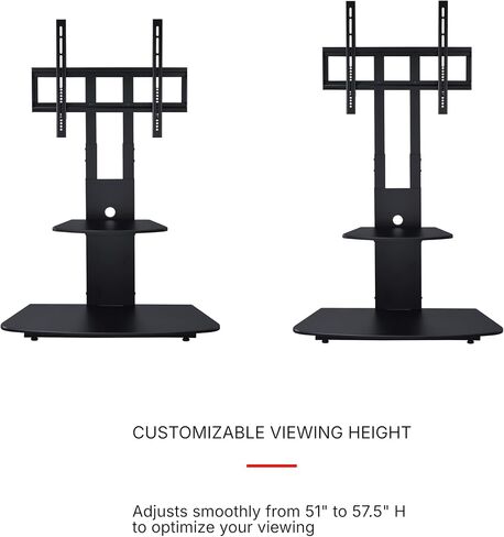 Proman Products Macro TV Stand ST17176 for Television up to 86", 35.5" W x 15.5" D x 51" - 57.5" Adjustable H, Black in Saudi Arabia