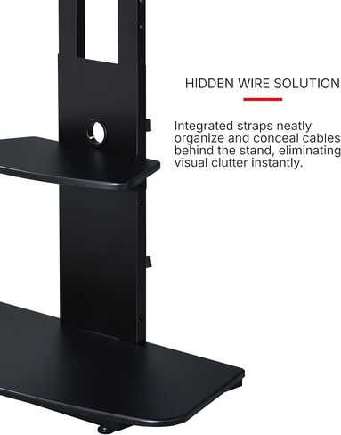 Proman Products Macro TV Stand ST17176 for Television up to 86", 35.5" W x 15.5" D x 51" - 57.5" Adjustable H, Black in Saudi Arabia