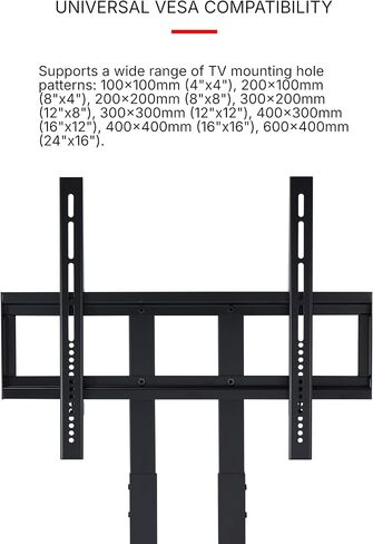 Proman Products Macro TV Stand ST17176 for Television up to 86", 35.5" W x 15.5" D x 51" - 57.5" Adjustable H, Black in Saudi Arabia