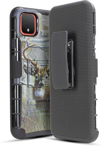 لـ Google Pixel 4 XL Belt Clip Case مع حافظة Hemper Glass Hybrid ، وغطاء واقٍ من الصدمات الشاقين في الجائزة الكاملة مع Kickstand و Cwivel Belt Clip لـ Pixel 4XL (CAMO) in Saudi Arabia