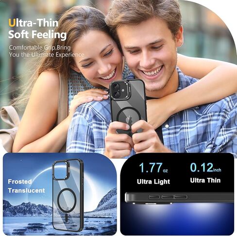 علبة الهاتف المغناطيسي لحالة iPhone 16 ، غطاء واقي مقاوم للصدمات مع Stash Stand ، [متوافق مع Magsafe] الغطاء الخلفي المقاوم للخدش النحيف لـ iPhone 16 ، سلسلة كلاسيكية ، أسود in Kuwait