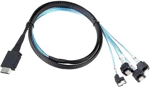Premium-Quality OCuLink PCI-Express S-AS SFF-8611 4i to SATA 7P 90 Degree Server Hard Drive Adapter(100cm) in Kuwait