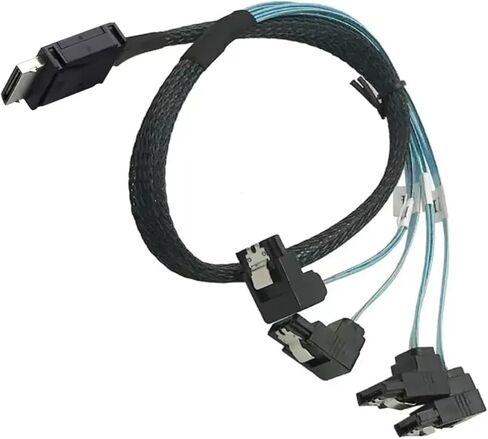 Premium-Quality OCuLink PCI-Express S-AS SFF-8611 4i to SATA 7P 90 Degree Server Hard Drive Adapter(100cm) in Kuwait