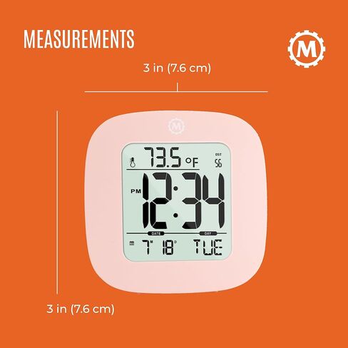 MARATHON Compact Alarm Clock with Temperature & Date, French Blue - Large, Easy to Read Display with Backlight - Easy to Set Up & Use - Two AAA Batteries Included in Saudi Arabia