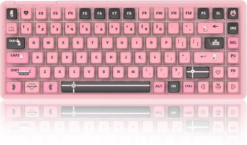 Blue Light Up Transparent Mechanical Keyboard,Light84 RGB Backlight Gaming Wired Keyboards with Crystal Switch and Sublimation PBT Capkeys,70% Percent E-Sports for Windows PC MAC (California Holiday) in Kuwait