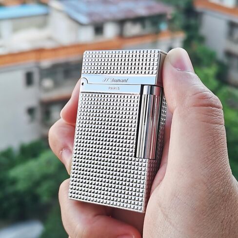 Classic Diamond Head Lighter, Ligne 2 Lighters, Adjustable Soft Flame, Ping Sound, Gift for Men Dad Boyfriend (Silver) in Saudi Arabia