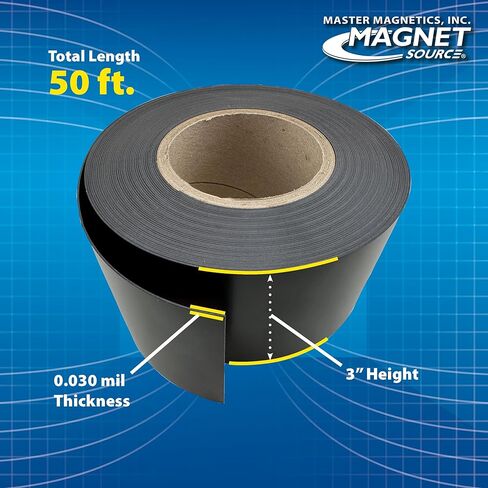 Master Magnetics ZGN40S4.0 Flexible Magnet Strip, Plain, No Laminate, 1/16" Thick, 1" Height, 100 Feet Scored Every 4", 1 Roll with 297-1" x 4" Pieces in Saudi Arabia