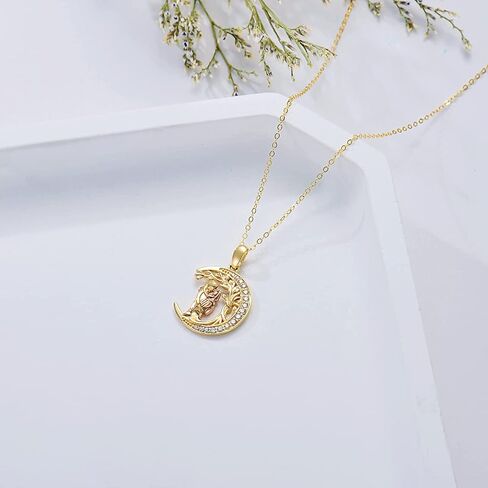 14K Mother and Daughter Necklaces for Women Real Gold Mom and Daughter Heart/Tree of Life Pendant Necklace 16"-18" in Kuwait