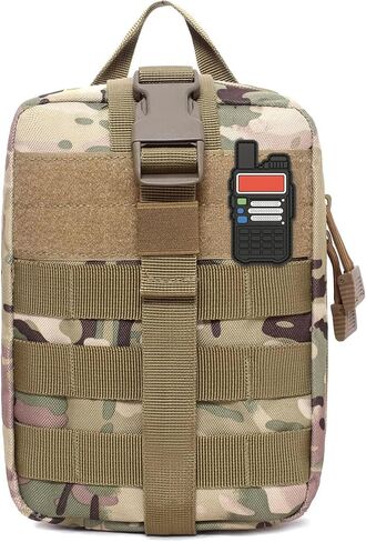 Ham Radio Go Bag in Green Color with Tear-Away Hook and Loop Back - Molle Compatible, Multi-Pocket Design for Radios, Cables, and Gear. Radio Bug Out Bag works as a Survival Radio Kit in Kuwait