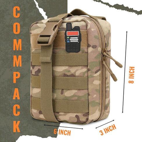 Ham Radio Go Bag in Green Color with Tear-Away Hook and Loop Back - Molle Compatible, Multi-Pocket Design for Radios, Cables, and Gear. Radio Bug Out Bag works as a Survival Radio Kit in Kuwait