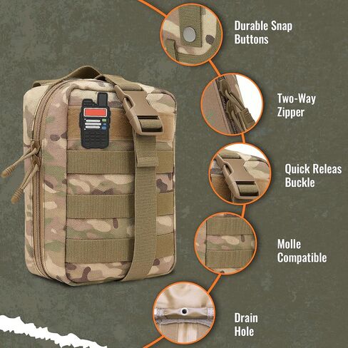 Ham Radio Go Bag in Green Color with Tear-Away Hook and Loop Back - Molle Compatible, Multi-Pocket Design for Radios, Cables, and Gear. Radio Bug Out Bag works as a Survival Radio Kit in Kuwait