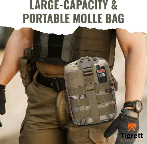 Ham Radio Go Bag in Green Color with Tear-Away Hook and Loop Back - Molle Compatible, Multi-Pocket Design for Radios, Cables, and Gear. Radio Bug Out Bag works as a Survival Radio Kit in Kuwait