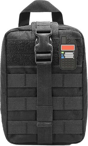 Ham Radio Go Bag in Green Color with Tear-Away Hook and Loop Back - Molle Compatible, Multi-Pocket Design for Radios, Cables, and Gear. Radio Bug Out Bag works as a Survival Radio Kit in Kuwait