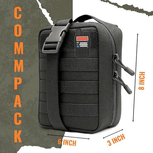 Ham Radio Go Bag in Green Color with Tear-Away Hook and Loop Back - Molle Compatible, Multi-Pocket Design for Radios, Cables, and Gear. Radio Bug Out Bag works as a Survival Radio Kit in Kuwait