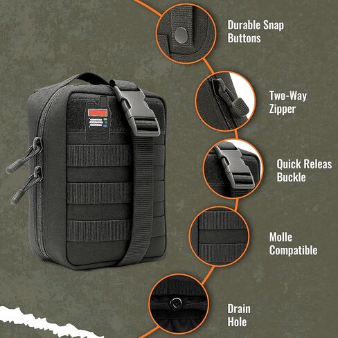 Ham Radio Go Bag in Green Color with Tear-Away Hook and Loop Back - Molle Compatible, Multi-Pocket Design for Radios, Cables, and Gear. Radio Bug Out Bag works as a Survival Radio Kit in Kuwait