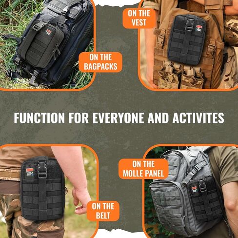 Ham Radio Go Bag in Green Color with Tear-Away Hook and Loop Back - Molle Compatible, Multi-Pocket Design for Radios, Cables, and Gear. Radio Bug Out Bag works as a Survival Radio Kit in Kuwait