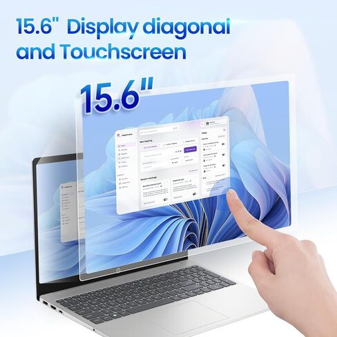 HP 15.6 "Touchscreen Laptop 12th Gen Intel Core I5 ​​64GB DDR4 RAM 2TB PCIE SSD Intel Iris XE Graphics Wi-Fi 6e & Bluetooth 5.3 Windows 11 Pro & Office Pro Pro Extra LT 32GB SD Card in Kuwait