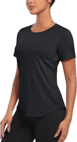 MAGCOMSEN Women's UPF 80+ Short Sleeve T Shirts Quick Dry Breathable Athletic Workout Gym Tops with Curve Hem in Saudi Arabia