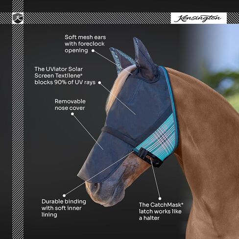 Kensington UViator CatchMask w/Ears & Removable Nose & Forelock Opening, Medium, Deluxe Black in Saudi Arabia
