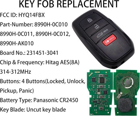 Keyless Entry Remote Control Smart Key Fob for Toyota Highlander 2024-2025 in Saudi Arabia