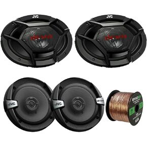 JVC CS-DR6931 DRVN Series 6x9 500 واط 3-WOWHED COAXIAL SPEANS (زوج) ، 600 و 300 واط كحد أقصى للسيارات محورية (زوج) مع سلك مكبر صوت 50 قدمًا 16 قدمًا