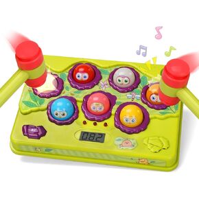 FS Whack A Mole Game for Toddlers, Music Toys for 2 3 4 Year Old Boys and Girls, Early Developmental Interactive Pound a Mole Game, Gift for Age 2 3 4 Years Old Boys, Girls, with 2 Hammers