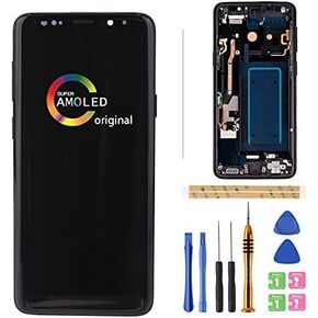 AMOLED LCD Digitizer Screen Touch Assembly Replacement LCD Display for Samsung Galaxy S9 G960 G960U G960W G960 SM-G960F SM-G960/DS SM-G960F/DS 5.8" w/Pre-Installed Adhesive by BITANR（Black） (Black)