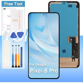 استبدال شاشة OLED لـ Google Pixel 8 Pro 6.7 "GC3VE ، G1MNW LCD Display Touch Digitizer Assembly - أسود مع إطار - أدوات (ليس للبكسل 8/بكسل 8A)