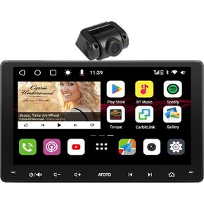8-Core 9" QLED Double Din Android Car Stereo & 1080P Front Camera, S8 Gen3 4G+32G AI Chat Wireless CarPlay Android Auto Car Radio with Recoding Camera, Built-in 4G, 2 Bluetooth, DSP&SCVC