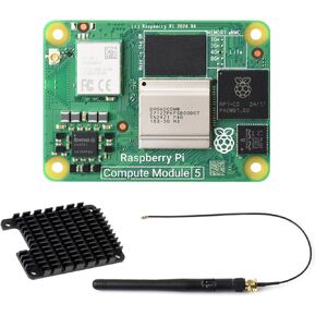 Waveshare CM5104000 Package A(4GB RAM, 0GB EMMC Flash, with Wire-Less), RPi CM5 Compute Module 5, Delivers The Power of Raspberry Pi 5 in A Compact Form Factor