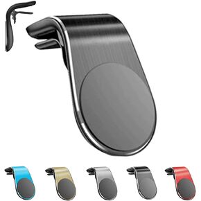 Joyeloo Phone Holder, Joyeloo Magnetic Phone Holder for Car, Joyloo Magnetic Phone Holders, L Type 360 Rotating Car Phone Mount Magnet, Non Slip Vent Clip Magnetic Phone Holders (Silver)