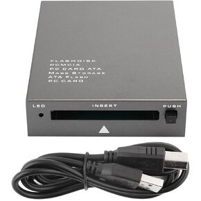 USB 2.0 PCMCIA Card Reader for Memory Cards Up to 20GB with Plug Play Hot Swap Support Industrial Grade Flash Adapter for Windows XP 7 8 10 Systems Compact 68Pin Design Blue Indicator Light