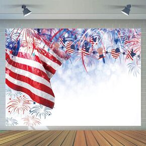CYLYH 7X5ft American Flag Backdrop Veterans Day Backdrop 4th of July Party Independence Day Background Banner D528
