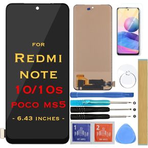 Screen Replacement LCD Display Touch Digitizer Assembly for Xiaomi Redmi Note 10 4G / Redmi Note 10s / Redmi Poco M5s M2101K7AI M2101K7AG（Not for 5G