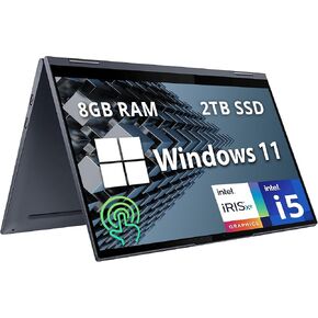 Lenovo Yoga 7i 2-in-1 15.6" FHD Touchscreen Laptop, Intel i5-1135G7, 8GB RAM, 2TB PCIe SSD, Intel Iris Xe Graphics, Backlit Keyboard, Fingerprint Reader, Webcam, Wi-Fi 6, Win 11, Gray (Renewed)