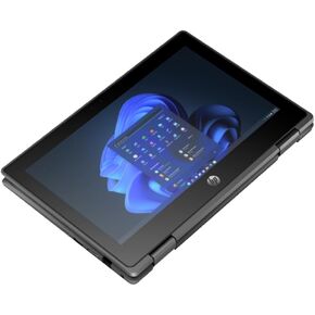HP Fortis Flip G1i 11.6" Touchscreen Convertible 2 in 1 Notebook - HD - Intel N-Series N150-4 GB - 128 GB Flash Memory - Jet Black - Intel Chip - 1366 x 768 - Windows 11 Pro - Intel UHD Graphics - B