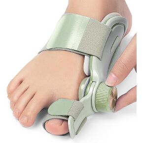 Bunion Corrector for Women Men, Adjustable Knob Double Correction Separator for Big Toe Relief Bunion Splints Hammer Toe Straightener with Silicone Pad Comfortable Effective
