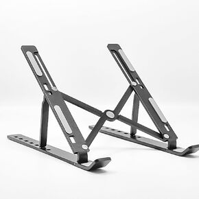 Adjustable Laptop Stand for Desk - Ergonomic Portable Computer Stand Holder with Cooling Ventilation, Aluminum Laptop Riser for Home Office & Workspace or Travel
